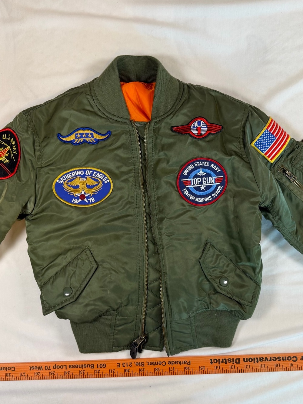 Green MA-1 Bomber Jacket with Patches
